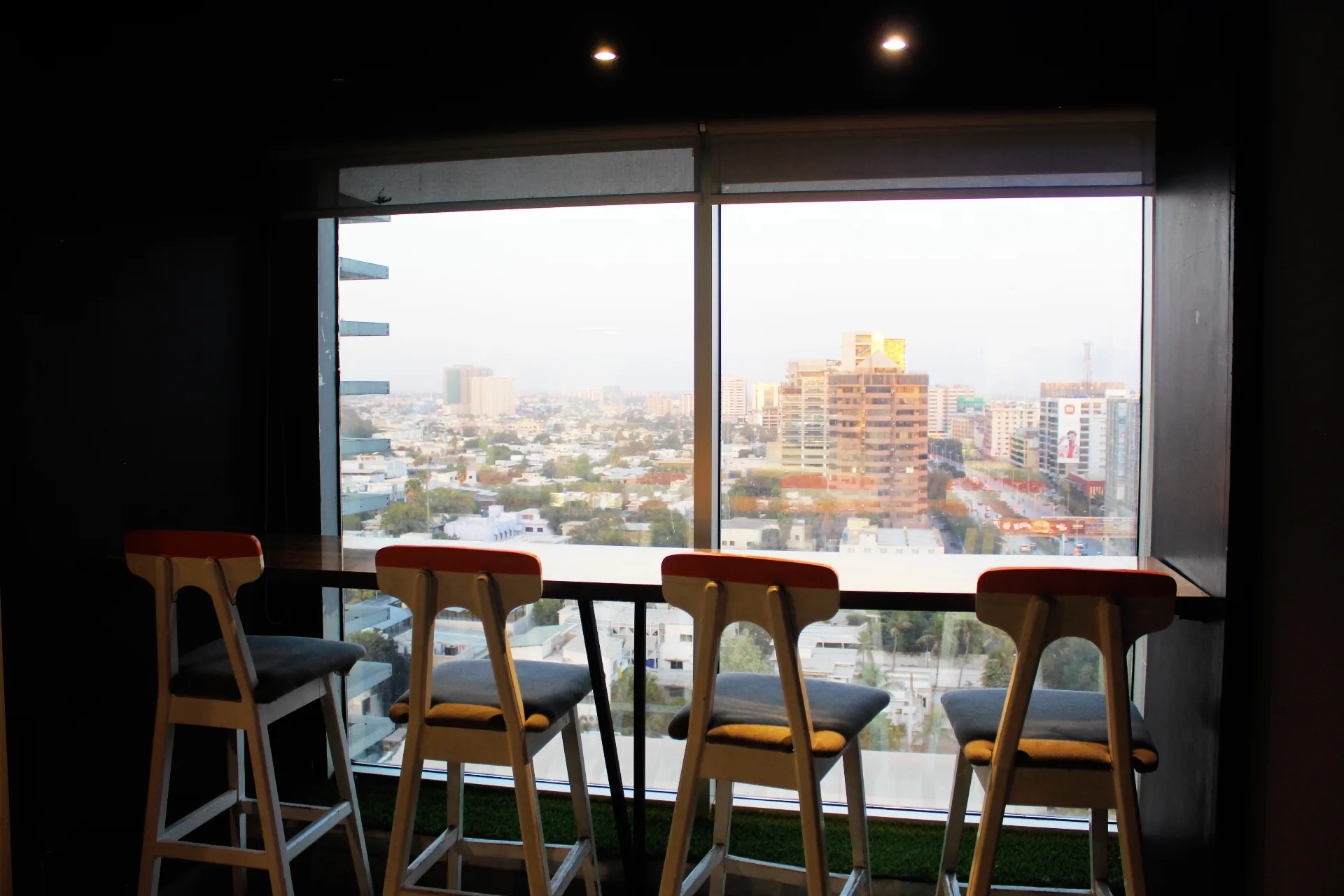Fortune Tower city view bar lounge seating