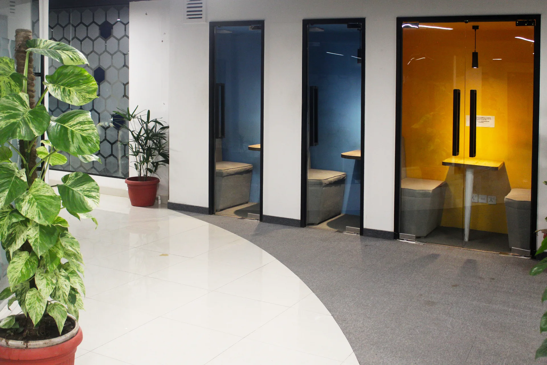 Fortune Tower phone booths for private calls